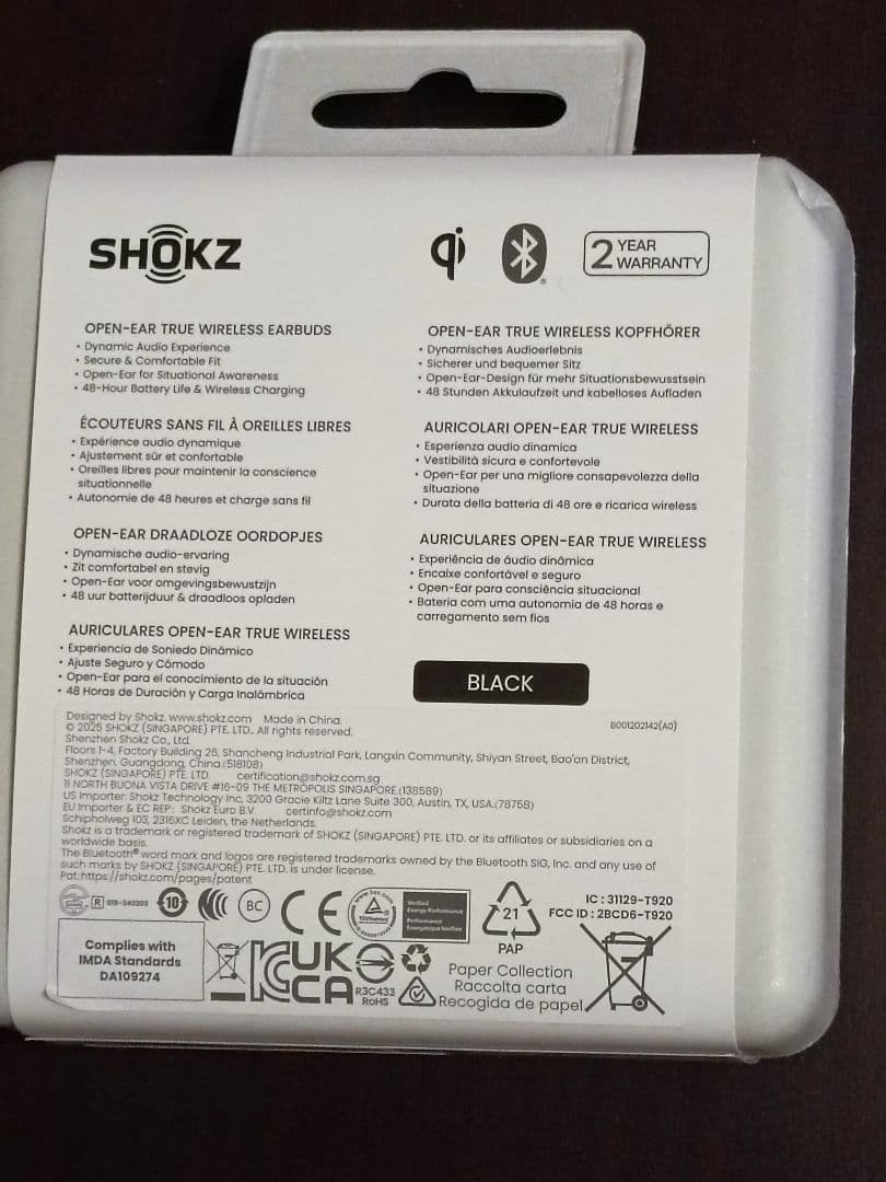 SHOKZ OPENFIT 2+ ブラック　新品未開封