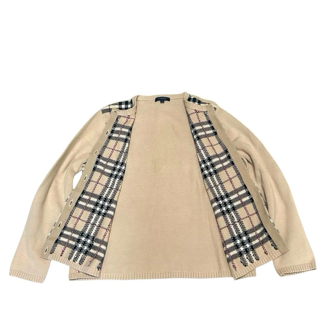 【美品】バーバリーロンドン ノバチェック コットン　カーディガン シェルボタン