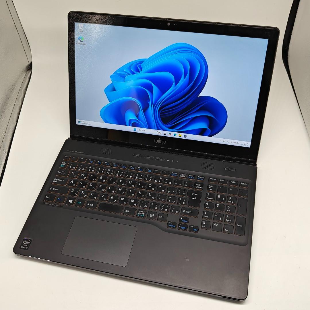 【富士通】AH77 高速i7 SSD256GB 8GB ブラック ノートPC