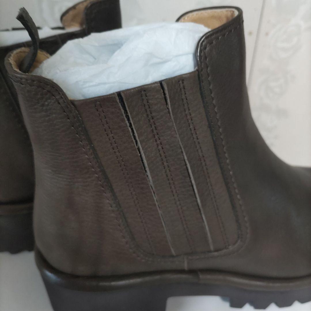 SAYA サヤ ダークブラウン サイドゴア ブーツ 24.0