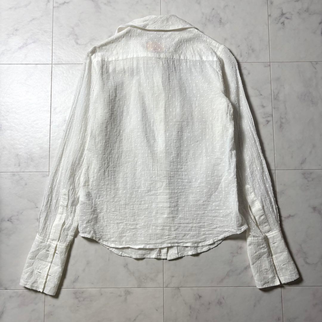 ヴィヴィアンウエストウッド レッドレーベル ドット柄 オーブ刺繍 長袖シャツ