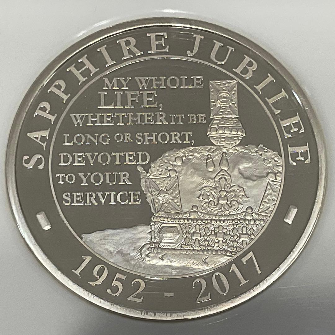 ★大幅お値下げ‼️最終価格‼️2017 エリザベス女王 サファイアJ ピエフオー銀貨