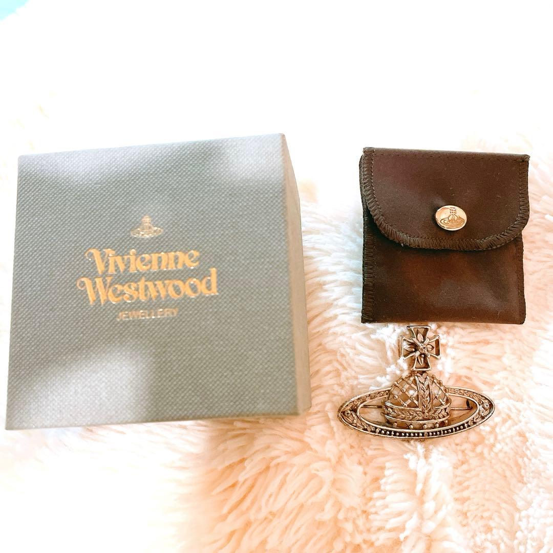 Vivienne Westwood ロゴ ブローチ　箱付き