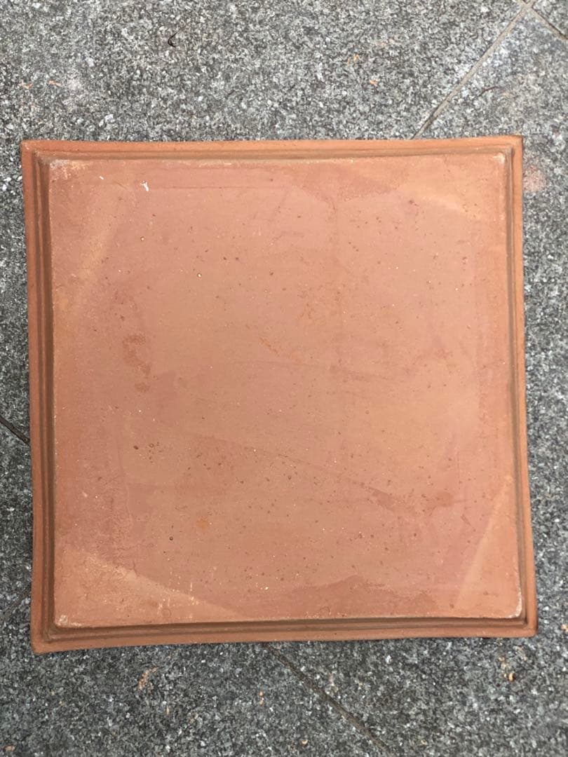 テラコッタ角大型植木鉢　受け皿付き