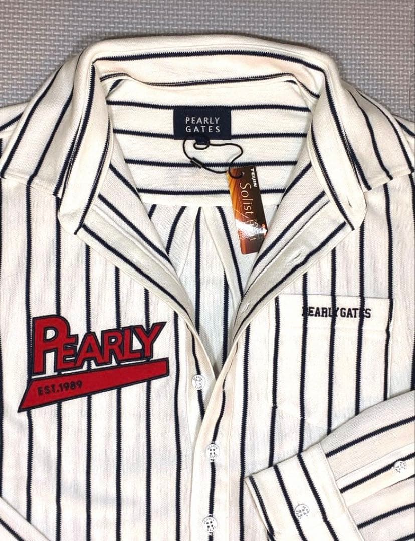 パーリーゲイツ ストレッチカノコ スムースピーチ 長袖ポロシャツ（WHT／4）