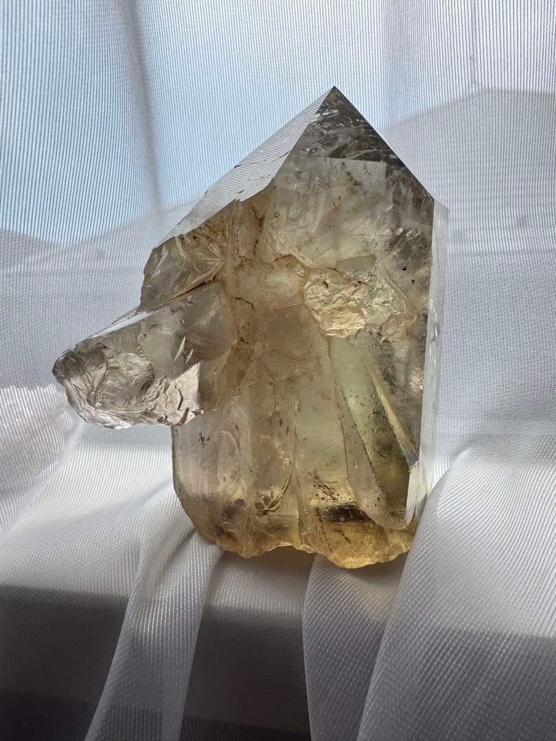 【きぃ】ナチュラルシトリン 貫入 ハーフポリッシュ自立OK