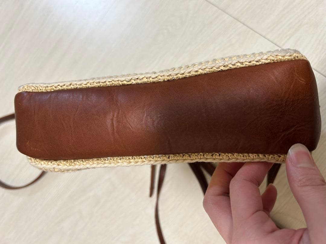 SAINT LAURENT かごバッグ ブラウン/ベージュ タッセル付き