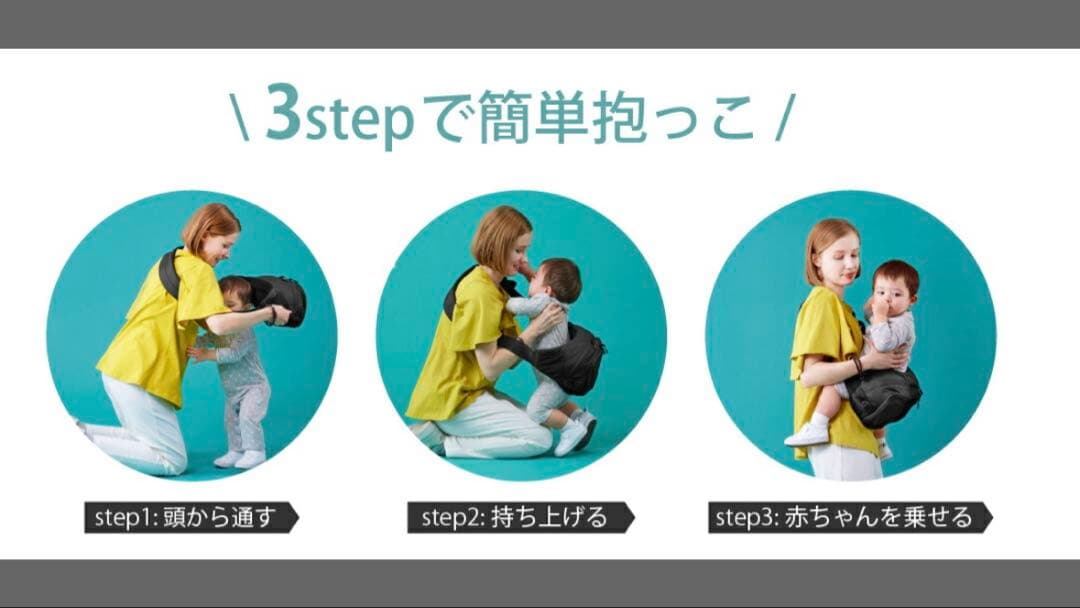 使用1回のみ！ポルバンモア 抱っこ紐 ヒップシート ボディバッグ スリング 黒