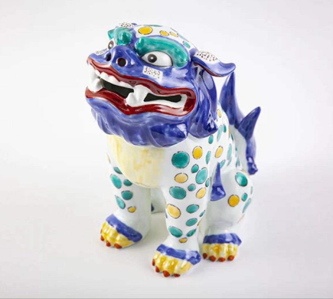 其泉窯 古伊万里様式 色絵獅子 置物・あ・うん 2個セット 木箱付き 高級品