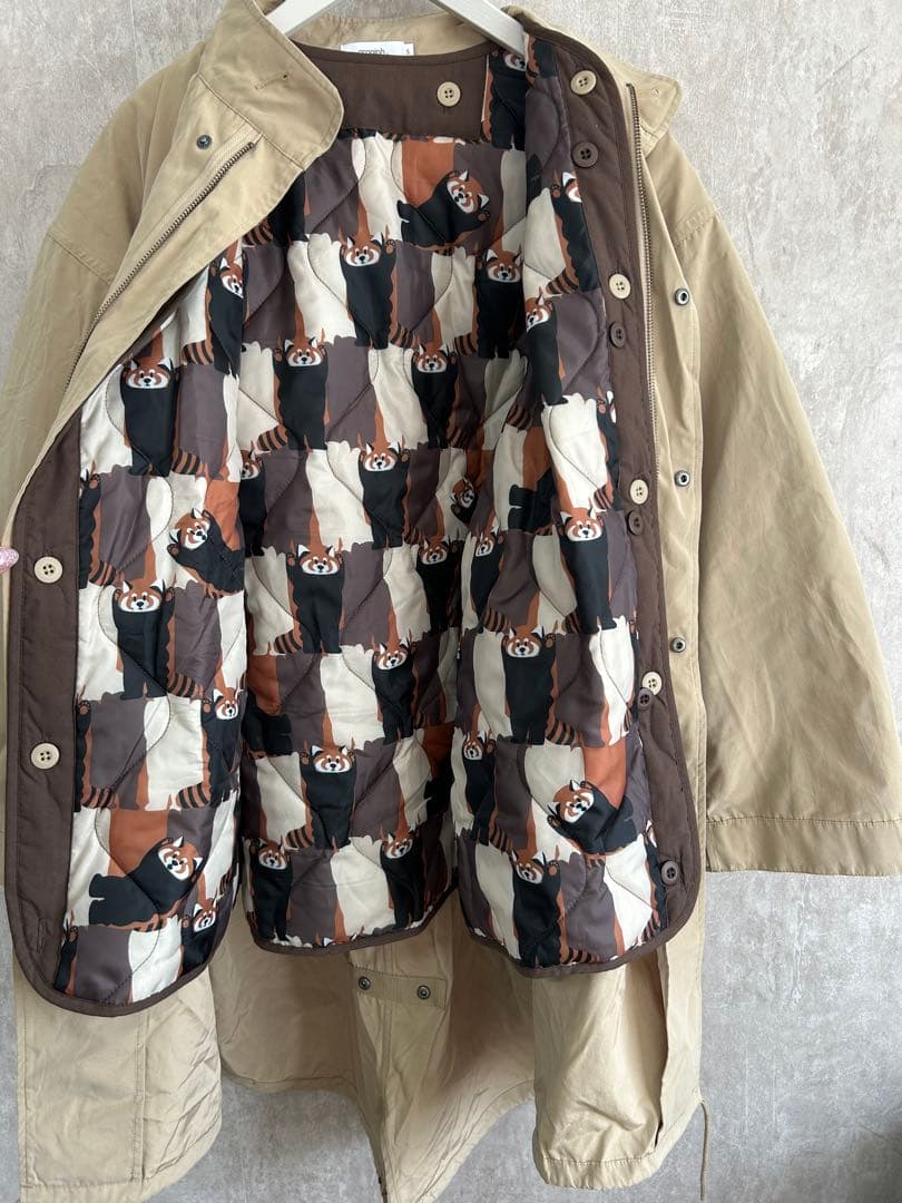 完売品　グラニフ モッズコート IKAKU レッサーパンダ 3way S 刺繍