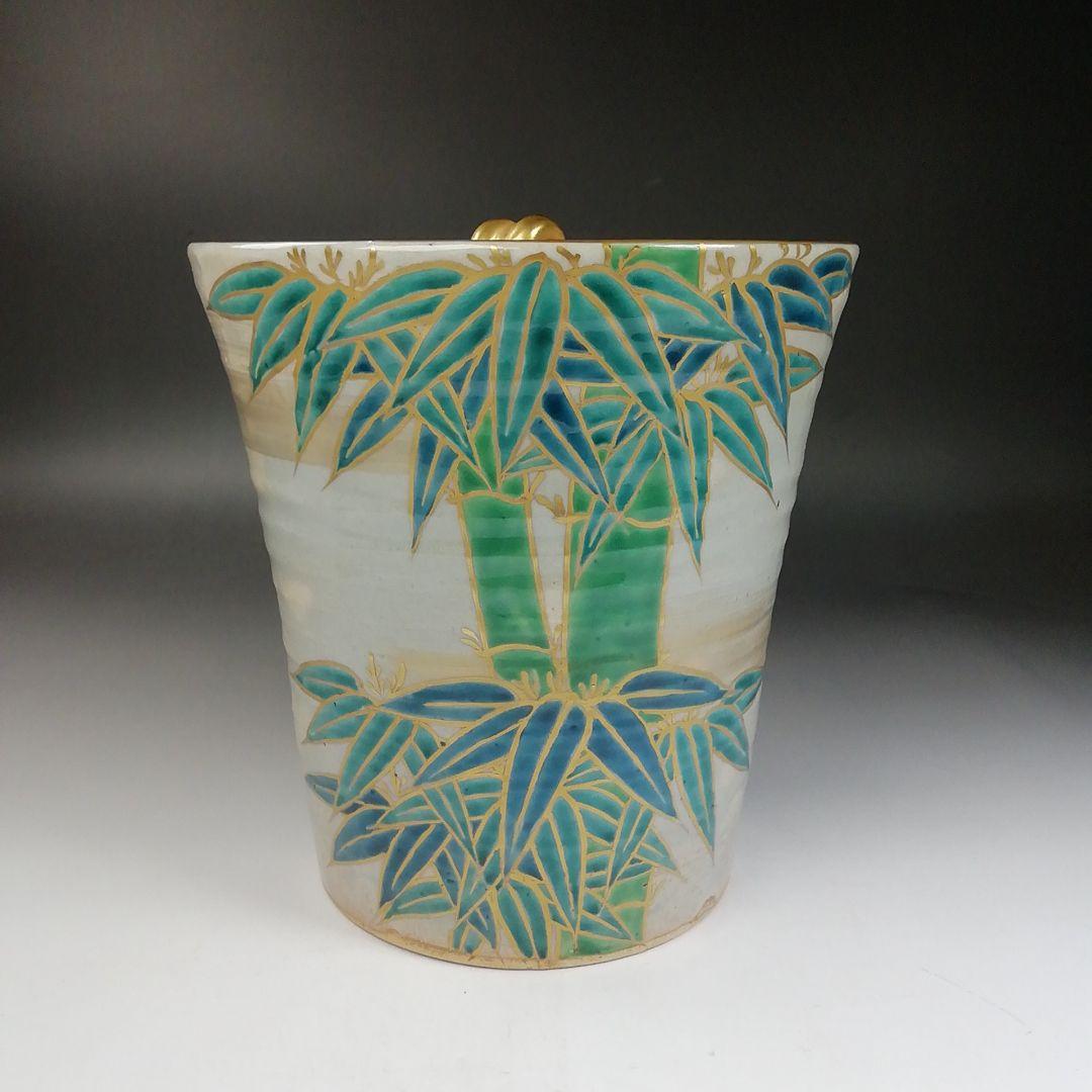 Ｗ１１９　水指　『乾山写　竹文』『平安　隆雲 造』　共箱　茶道具