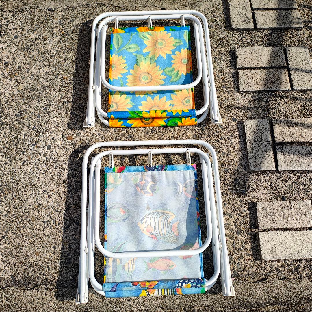 折りたたみ式アウトドアチェア 2脚セット 昭和レトロ