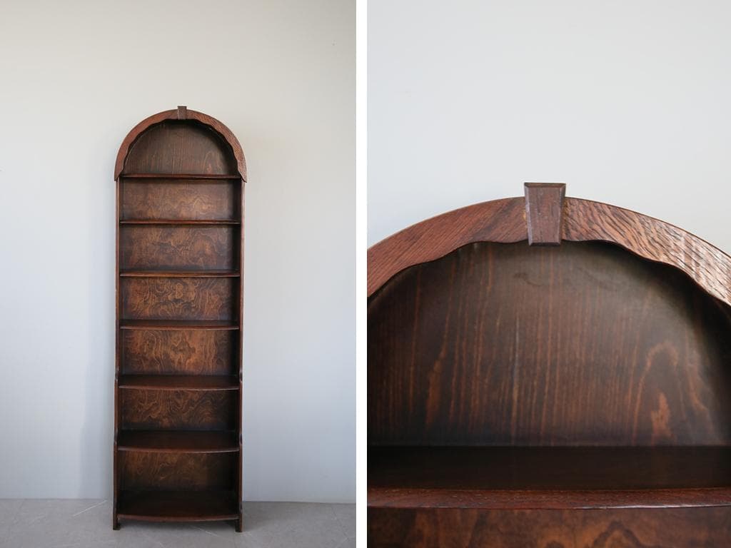 英国アンティーク木製ブックシェルフ/本棚/ラック/飾り棚キャビネット(91-36