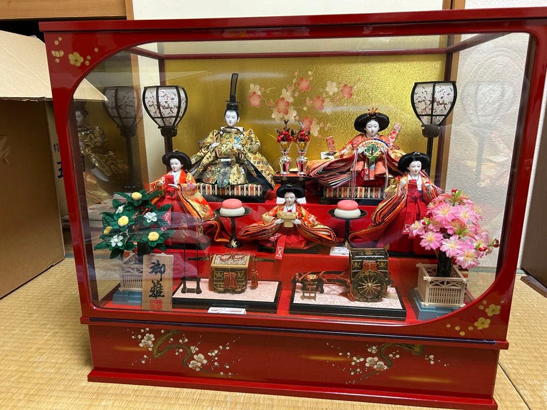 雛人形　ガラスケース　オルゴールつき　引取希望