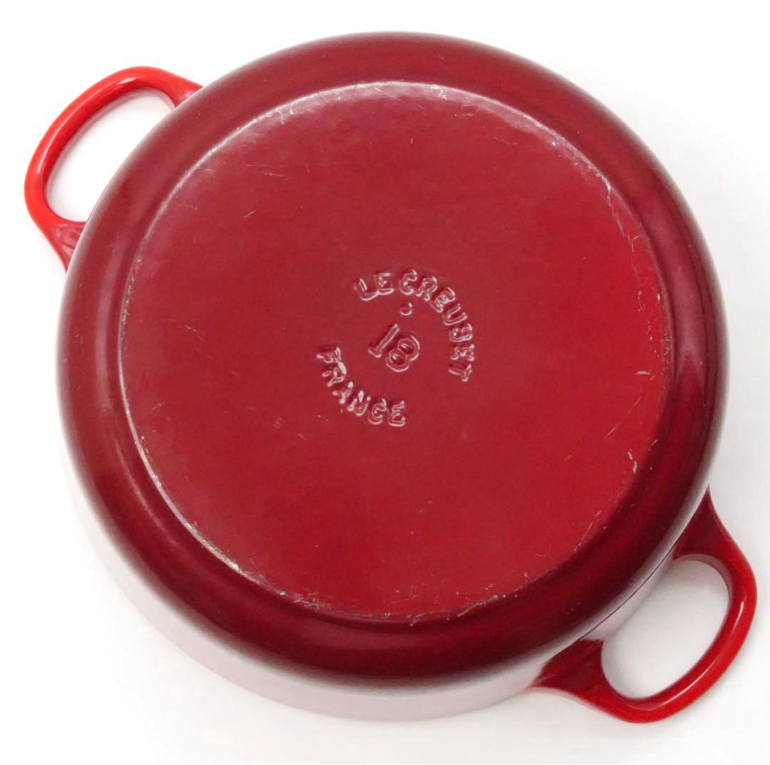 【美品】LE CREUSET　ココット ロンド チェリーレッド　18cm
