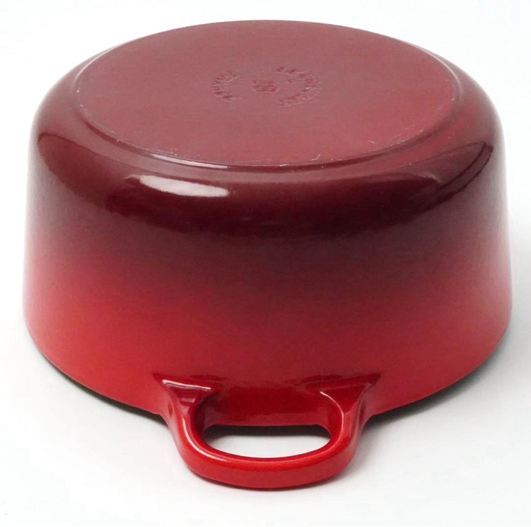 【美品】LE CREUSET　ココット ロンド チェリーレッド　18cm