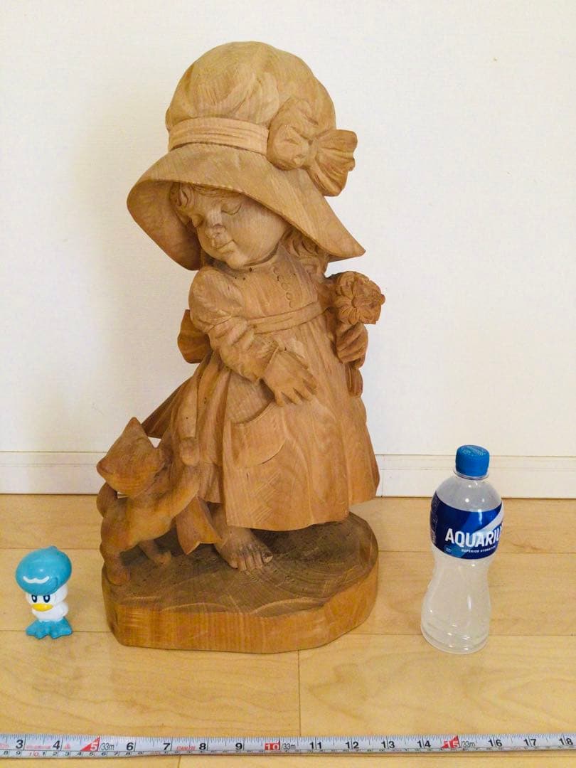 超特大逸品・非売品1点物・木彫り人形・ANRI・アンリ工房『サラ・ケイ』57cm