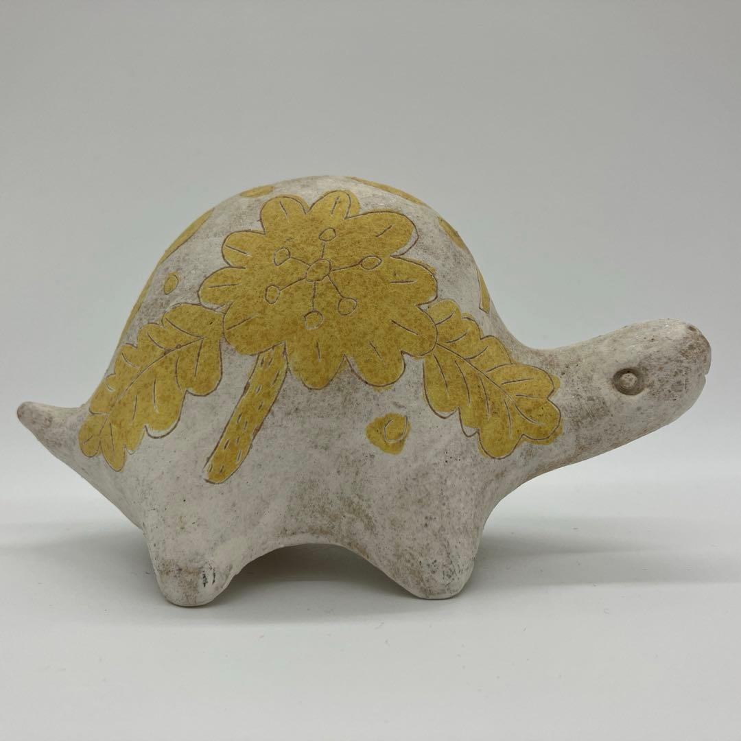 鹿児島睦　亀　置物　イエロー