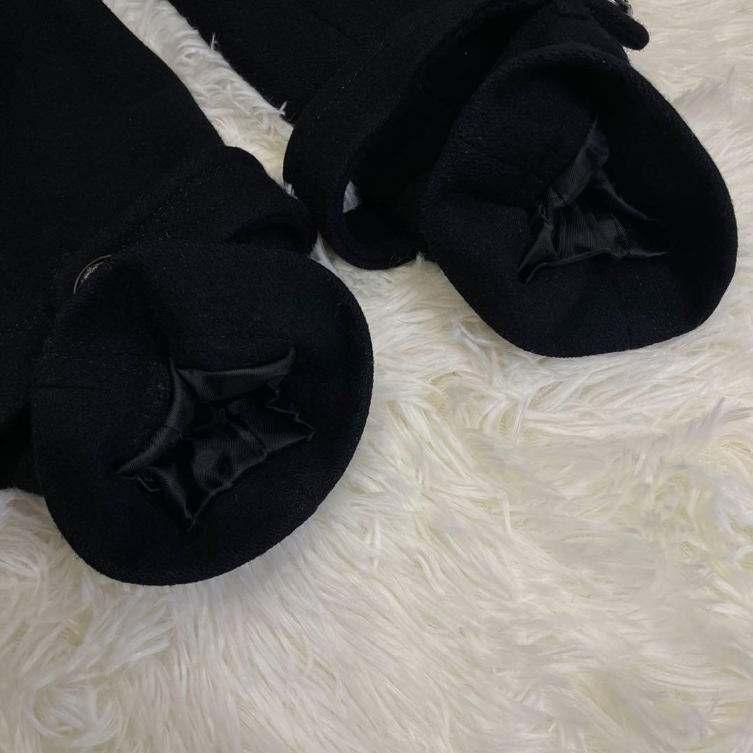 美品 BURBERRY ブルーレーベル ダブルブレスト Pコート ブラック