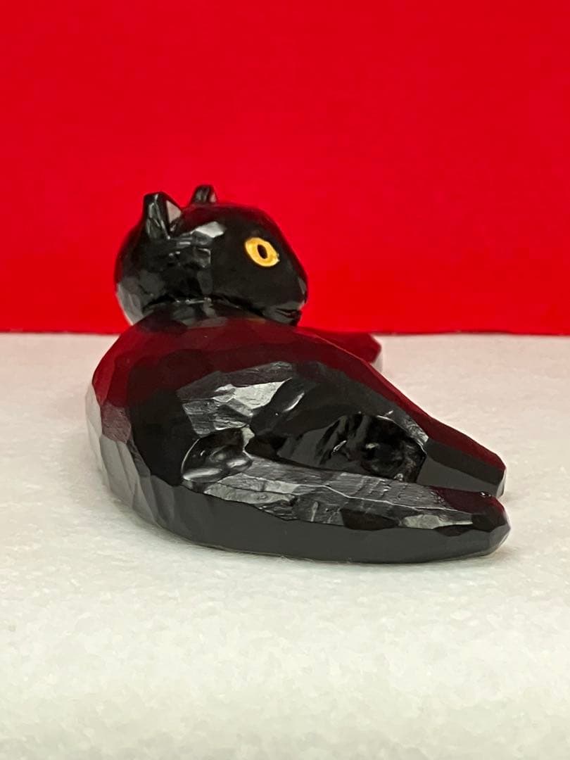 黒猫（小）3体　木彫り　置物