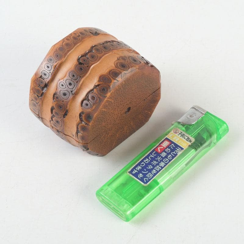 茶道具　竹工師　海野宗泰作　根竹香合　紫野　松長剛山極め箱　V　9614