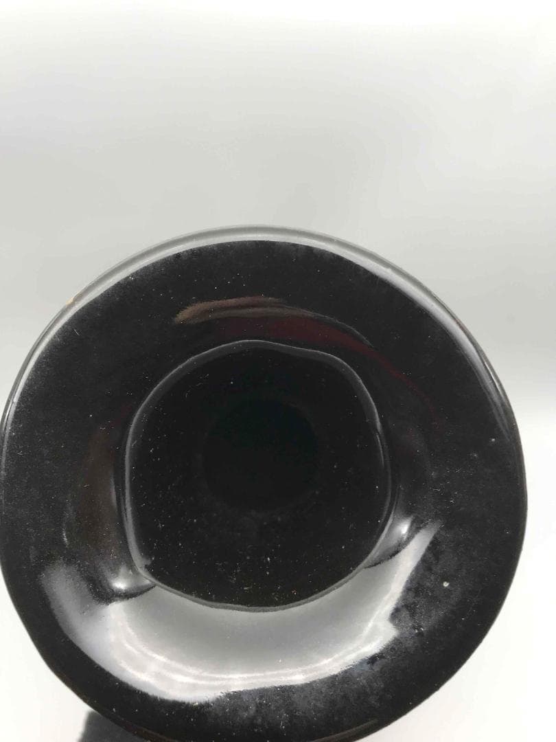 宋 吉州窯黑釉木葉紋玉壺春瓶 古賞物　時代物　唐物 中国古美術(C-32)