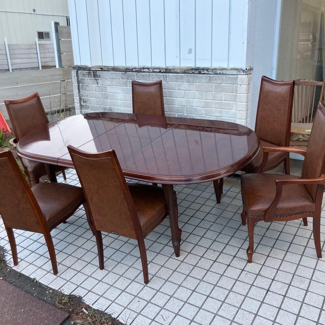 ②北欧レトロ マルニ木工 木製椅子 鋲打ちダイニングチェア ロビーチェア 古家具