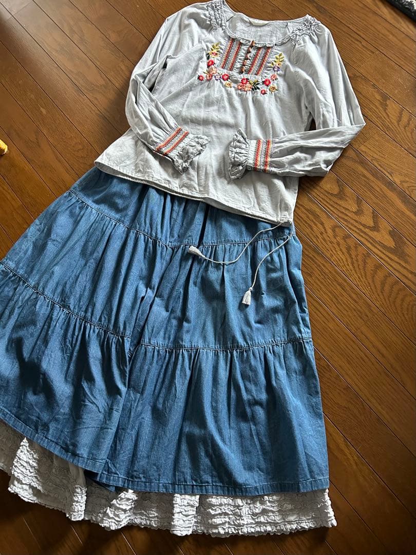 ト*モ様 PINK HOUSE デニムティアードフレアパンツ