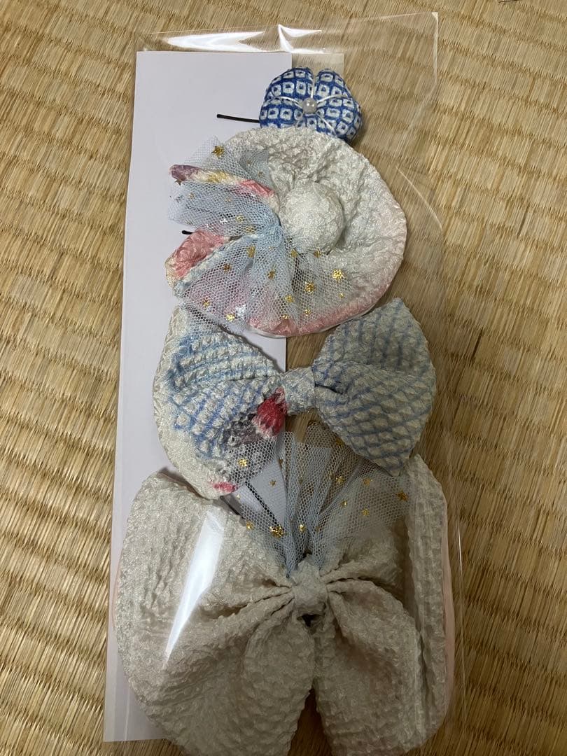 藤娘きぬたや　正絹　総絞り被布　髪飾り　Ｂ