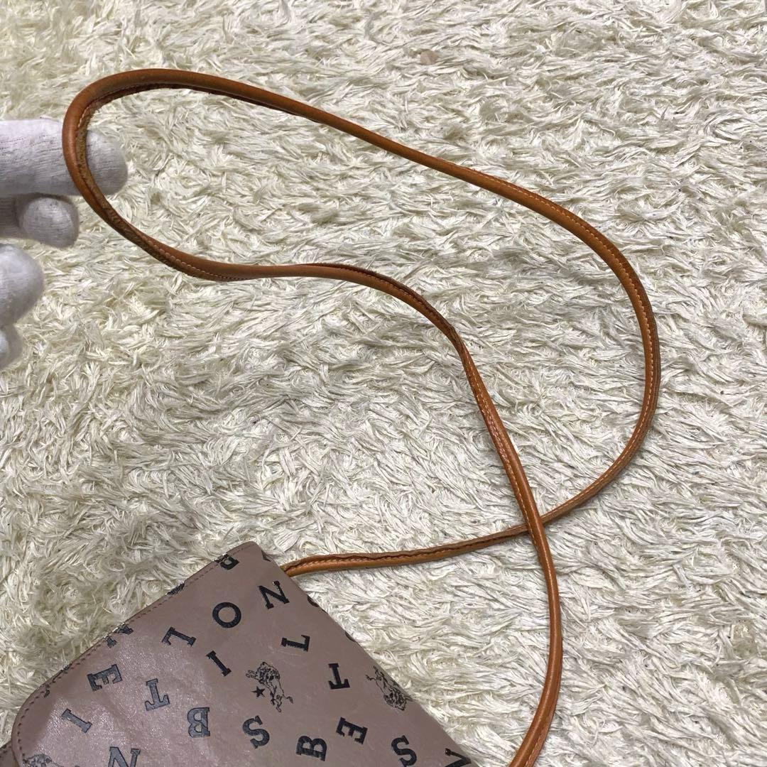 美品✨イルビゾンテ ショルダーバック 日本限定 ロゴ総柄 レザー グレージュ