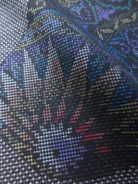 未着用に近い！純泥染＊７マルキ＊本場奄美大島紬＊着物＊横幅大＊１５２ｃｍ＊裄６６