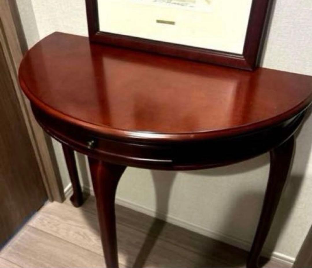 ☆高級家具☆木製ダークブラウン コンソールテーブル引き出し付