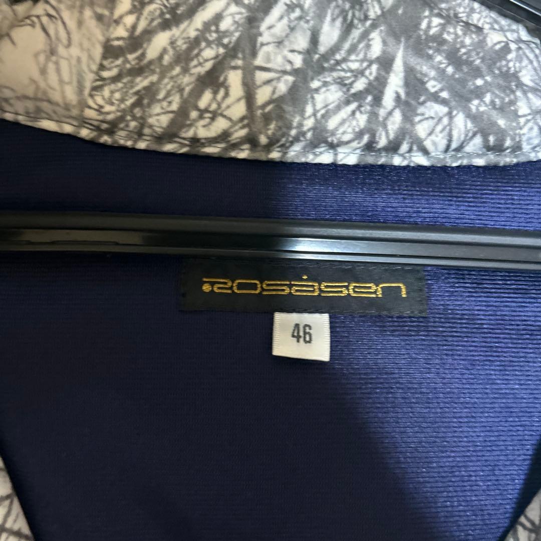 Rosasen ブラックレーベル 総柄ジャケット 46 上位ライン フード付
