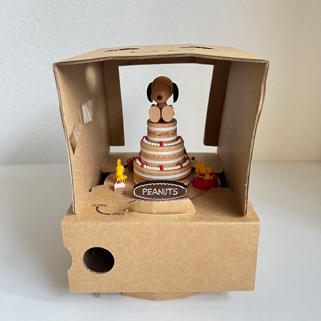 PEANUTS SNOOPYスヌーピー 木製オルゴール 誕生日ケーキ2014