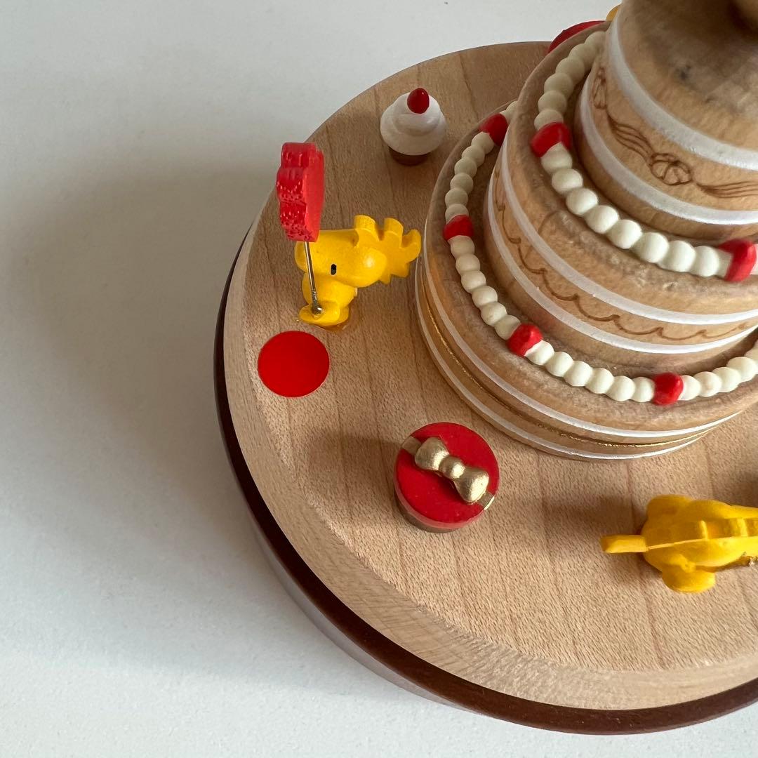 PEANUTS SNOOPYスヌーピー 木製オルゴール 誕生日ケーキ2014