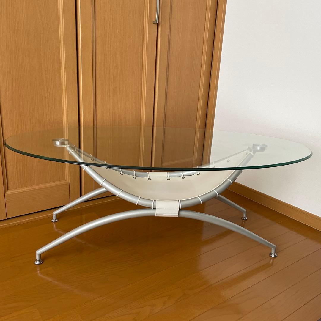 ガラステーブル　楕円テーブル　家具　インテリア