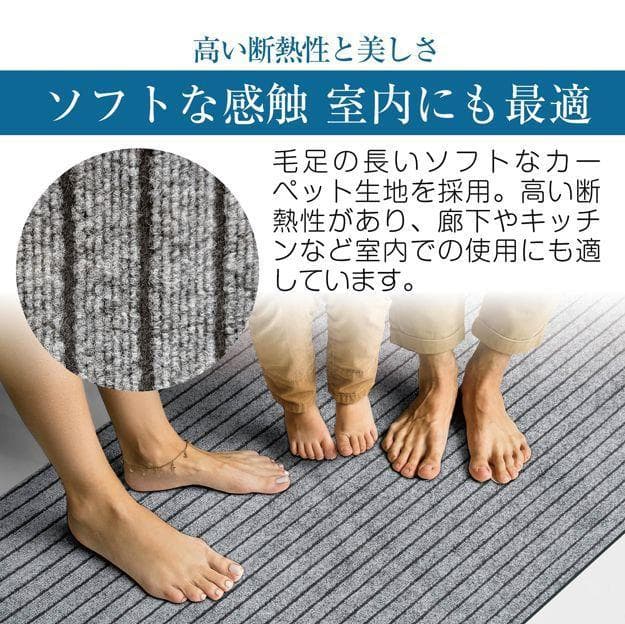 M.N.Y.K 玄関マット フロアマット 屋内外兼用 裁断自由（90cm×7m）