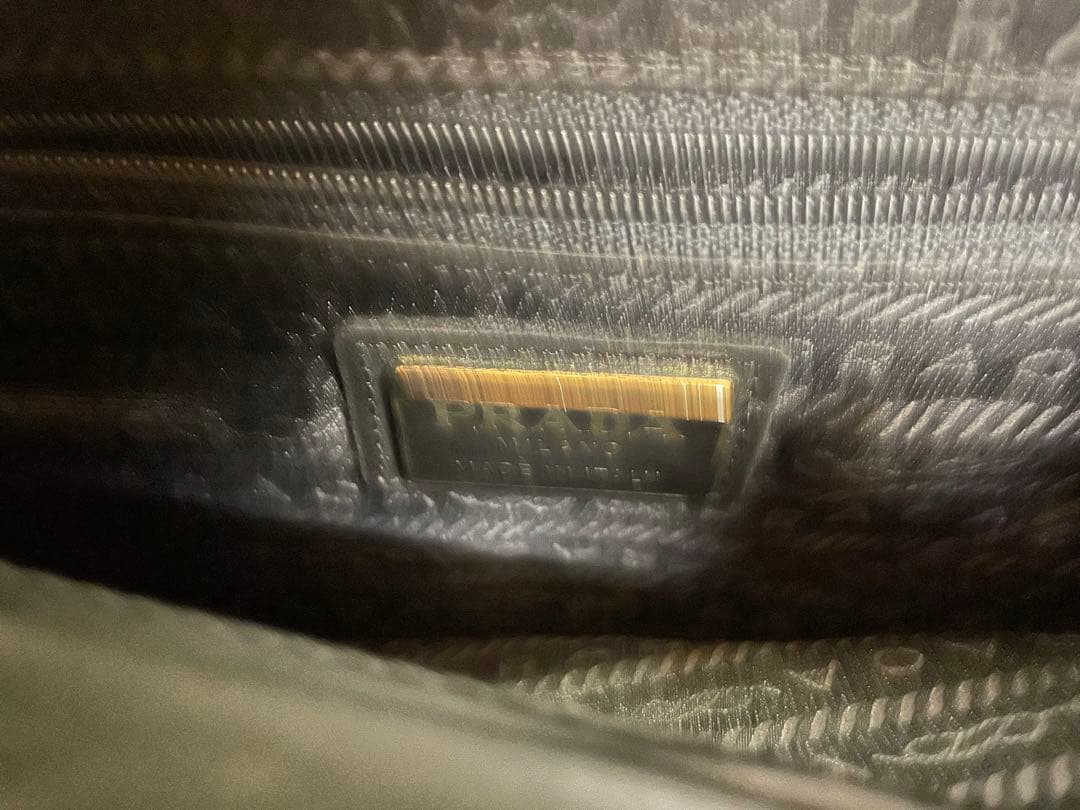 PRADA プラダ ナイロン ハンドバッグ／ショルダーバッグ ブラック 三角ロゴ