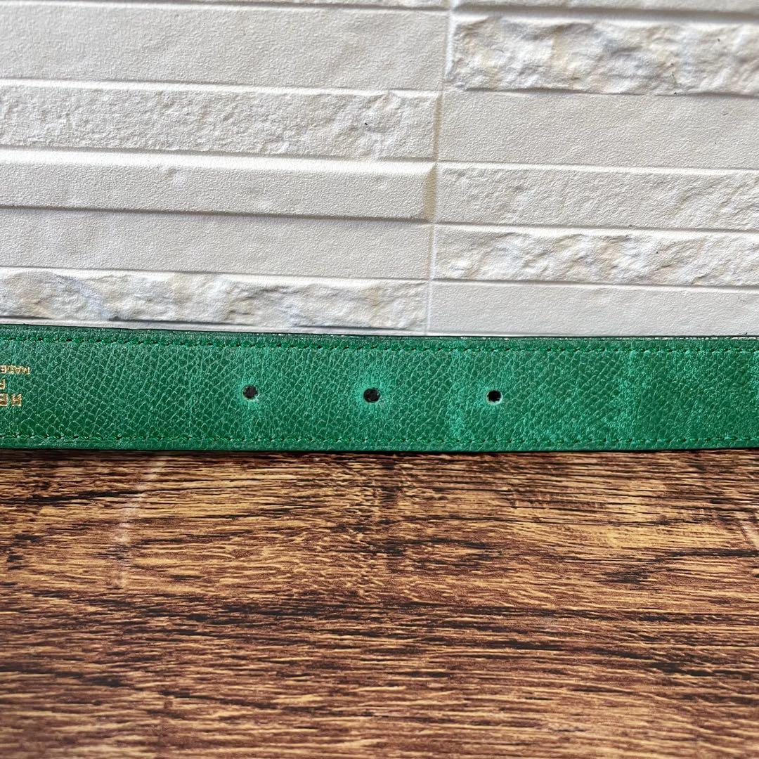 良品 エルメス レザー シェーヌ ダンクル ゴールド 金具 バックル ベルト.