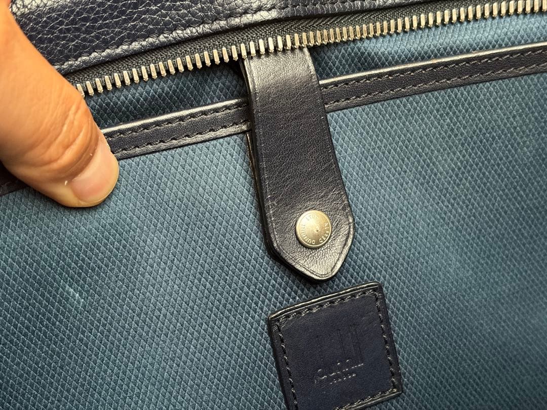 ダンヒル　レザー　ビジネスバッグ　ブリーフケース ネイビー Bostonシリーズ