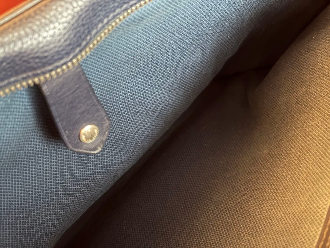 ダンヒル　レザー　ビジネスバッグ　ブリーフケース ネイビー Bostonシリーズ