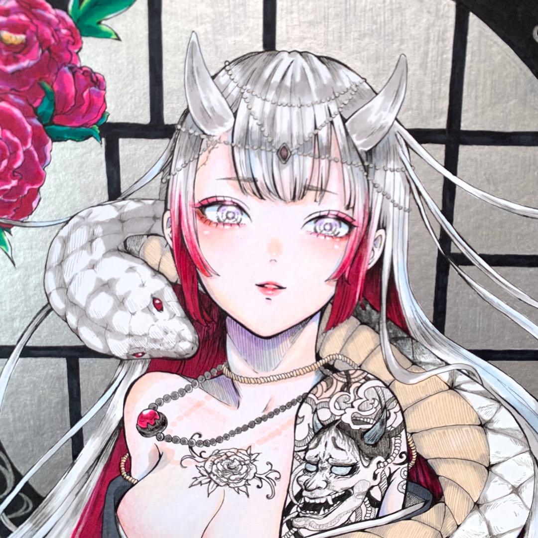 ア*】様 No.12 手描きイラスト　オリジナル　アナログ　色紙　原画