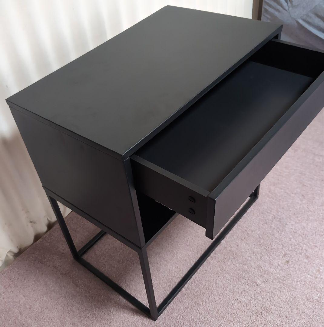 値下げIKEA VIKHAMMER サイドテーブル 黒