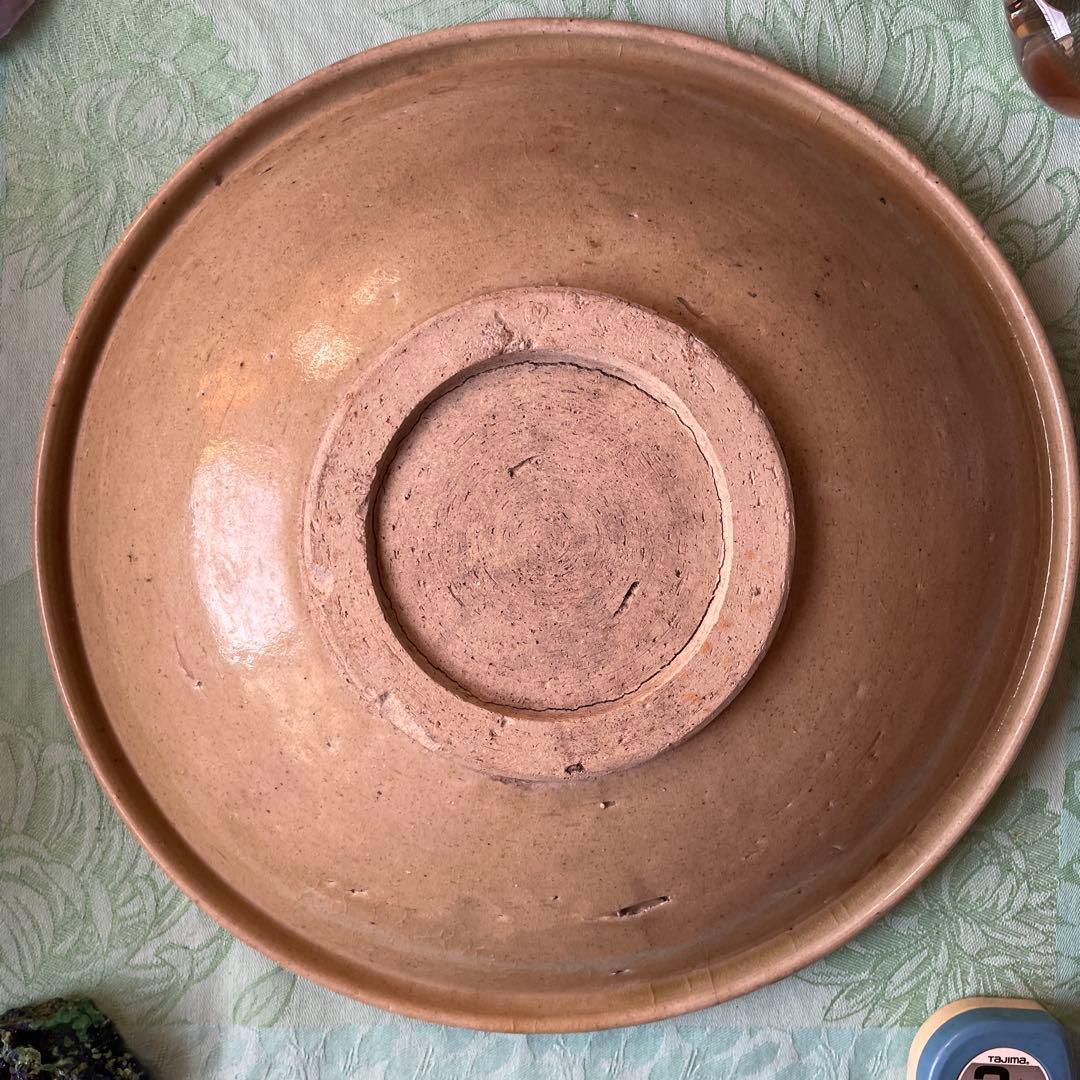 江戸時代　古瀬戸　山水図　松に東屋（あずまや）」図　石皿