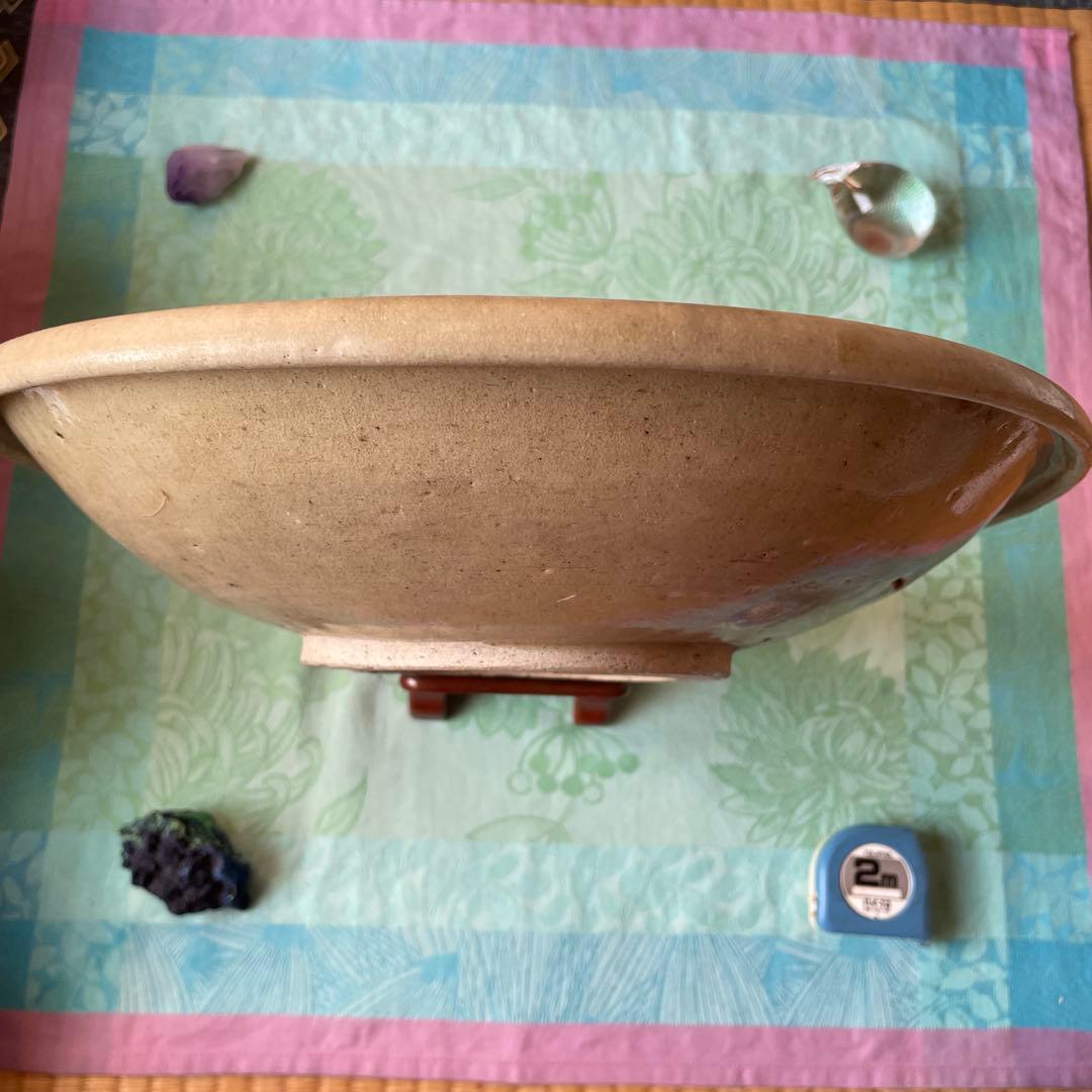 江戸時代　古瀬戸　山水図　松に東屋（あずまや）」図　石皿