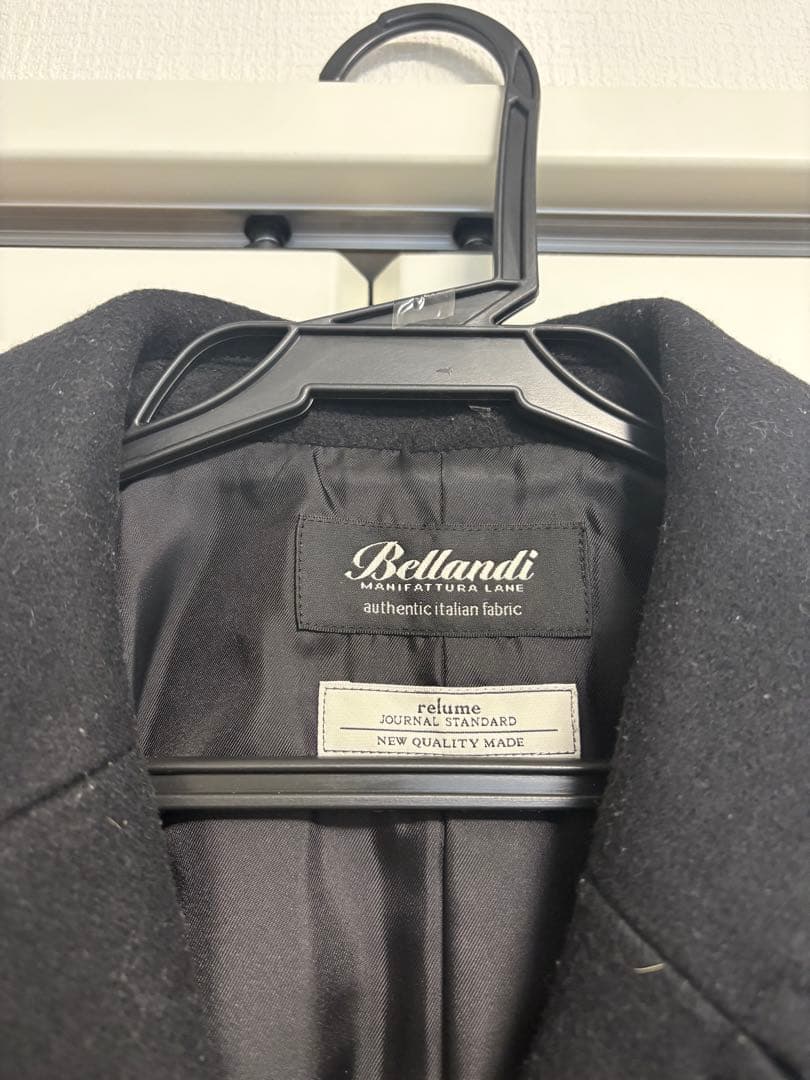 美品　Bellandi ミドルPコート　ブラック