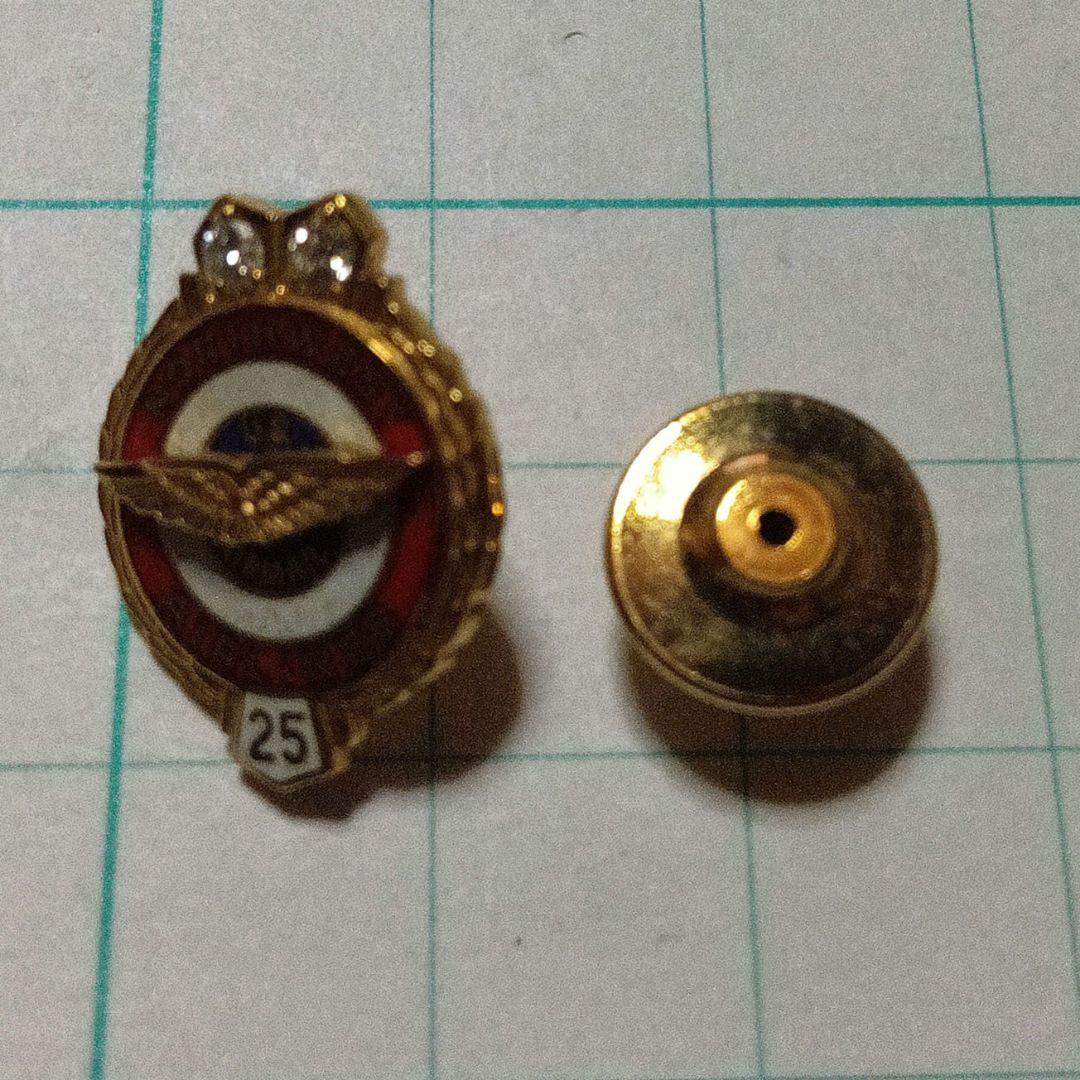 ノースウエスト航空 勤続25年記念バッジ　10K刻印 メレダイヤモンド