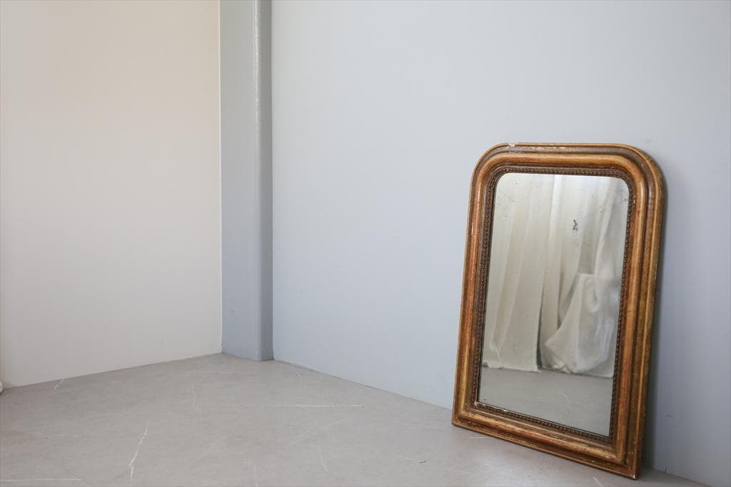 フランスアンティークルイフィリップ様式ミラー/姿見ウォールミラー鏡(90-168