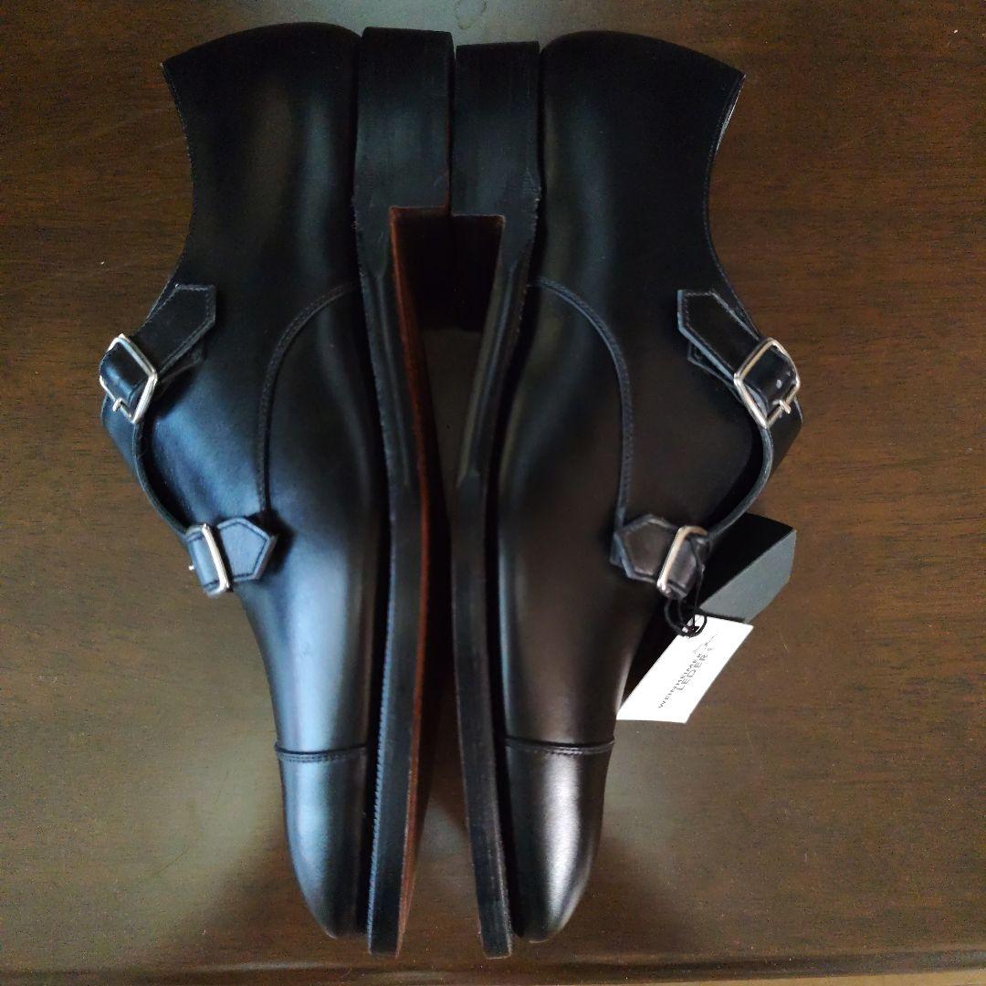 新品未使用　ボックスカーフ五大陸ダブルモンクストラップ ドレスシューズ宮城興業製