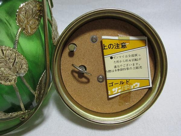 TERADA WAREガラスキャンディーポットオルゴール付昭和平成レトロ未使用品